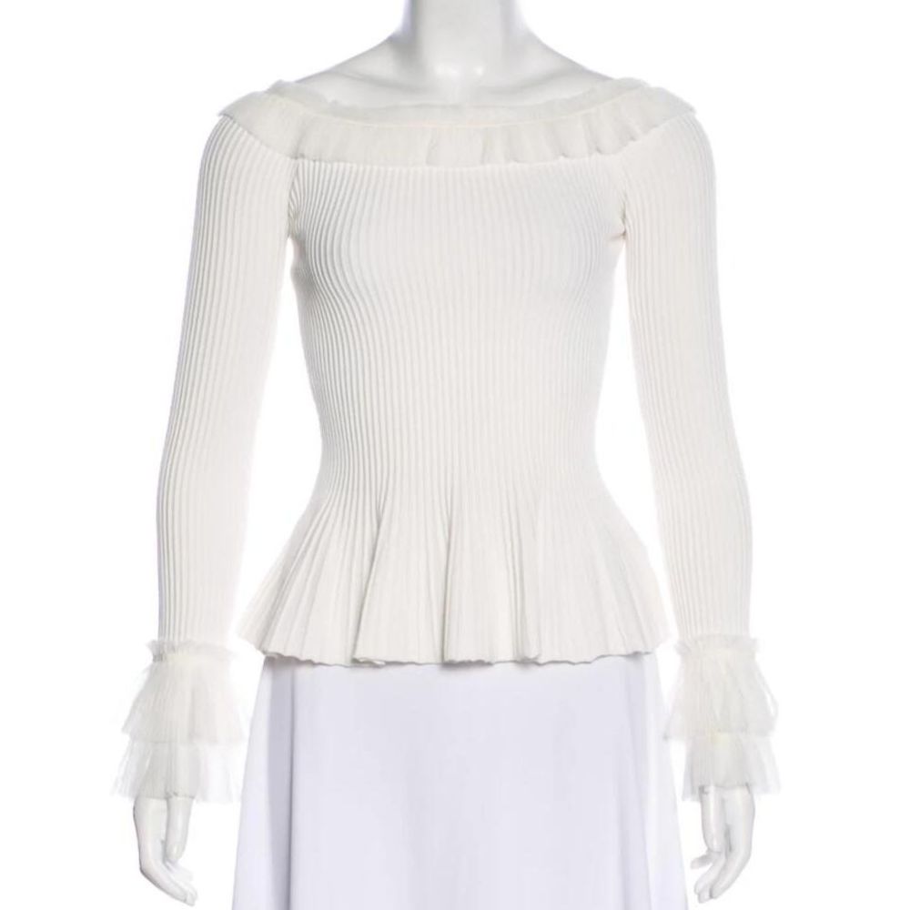 JONATHAN SIMKHAI Ruffle-Accented Long Sleeve Top